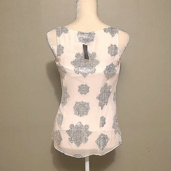 NWT White House Black Market Metallic Silk Sleeveless Blouse - Picture 3 of 4